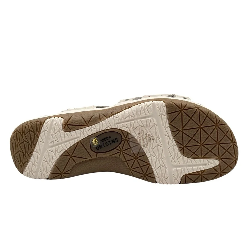 Earth Womens Seravi Strappy Casual Sandal 10.5 Wide Ivory Adjustable Comfort